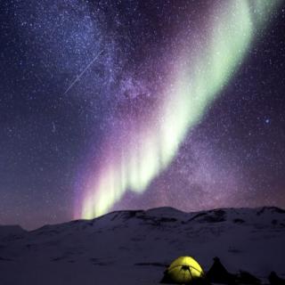 Northern lights and view of the Milky Way